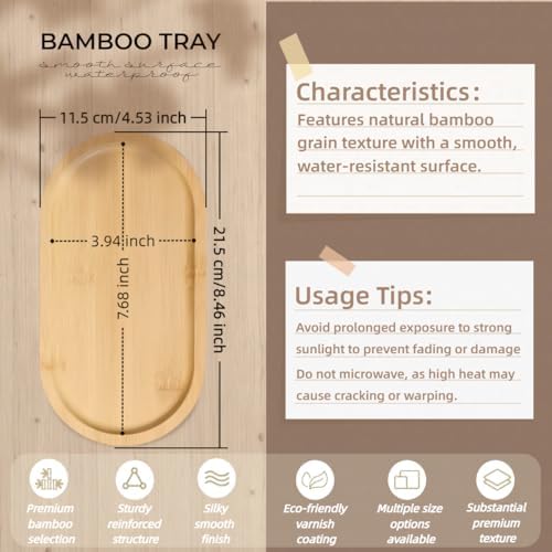 1PCS Bamboo Bathroom Trays - Suitable for the Bathroom,Kitchen,Breakfast Tray and Decorative Tray (8.46 in * 4.53 in) - Image 2