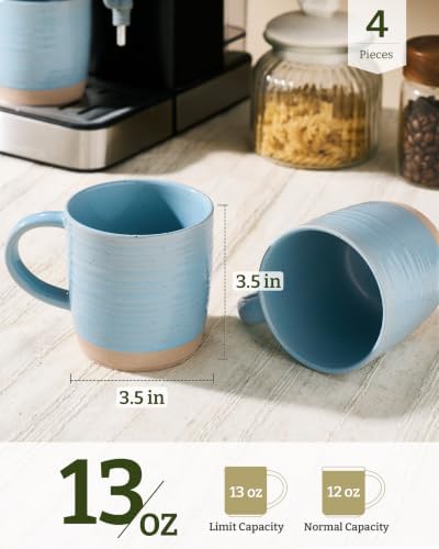 famiware Coffee Mugs Set of 4, 13 oz Mug Set, Ceramic Cup Set with Handle - Image 3