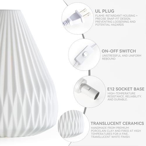 9.1" Decorative Ceramic Table Lamp Living Room,Bedroom,Corded,Bulb Included - Image 5