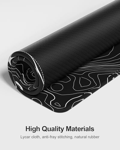 Auhoahsil Large Mouse Pad with Wrist Rests for Keyboard & Mouse, Thick Soft Ergonomic Memory Foam Wrist Supports, Big & Long Desk Mat 35.5 x 15.7 in, for Office Gaming Computer, Black Contour - Image 6