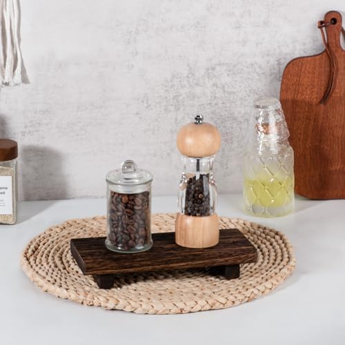 Bathroom Sink Tray Wood Riser Display Kitchen Decor Soap Holder, Dark Brown - Image 2