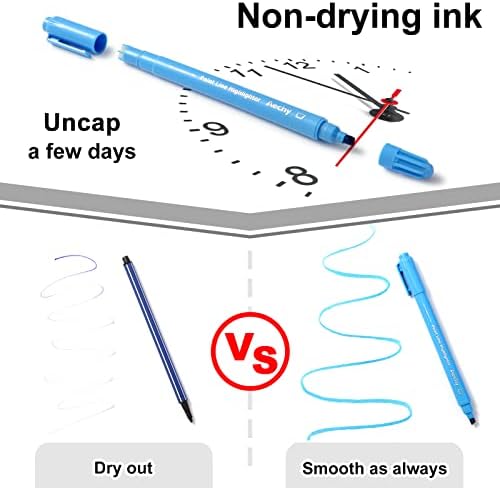 AECHY Dual Tip Curve Highlighter Pens,6 Pattern Roller & 8 Chisel Tip Pens - Image 5