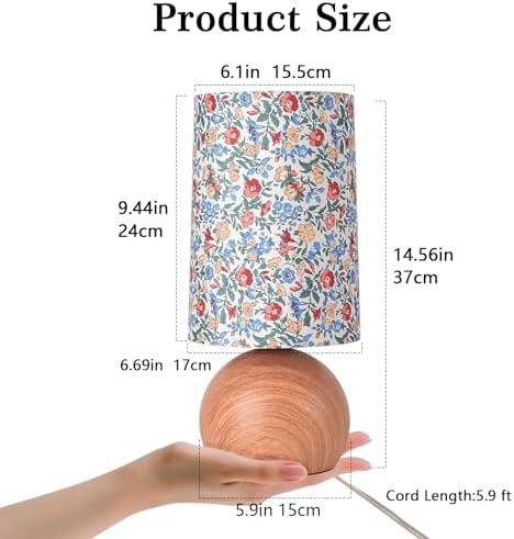 Ziqqeelam Flowers Cute Small Table Lamp, Boho Floral Table Lamps for Bedroom, Bedside Small Table Lamp for Small Space, Farmhouse Mini Table Lamp with Flowers Shape for Bedroom, Living Room, Nursery - Image 3