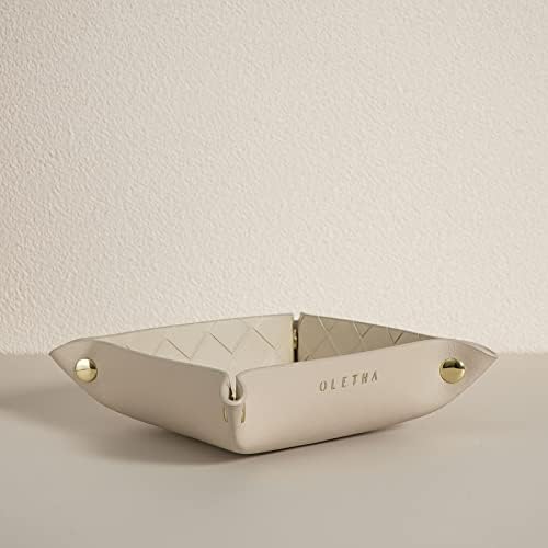 OLETHA Foldable Valet Tray, Travel Essentials, Woven Embossed, Beige by OLETHAD%C3%A9cor
