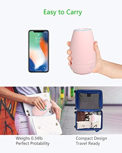 Portable Car Diffuser for Essential Oils, Small USB Aroma Humidifier with Soft Ambient Light, Perfect Personal Scent Diffuser for Vehicle, Home, Gym & Travel – Pink - Image 3