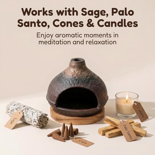 Handmade Ceramic Palo Santo Holder - Mini Chimenea Incense Burner - Image 2