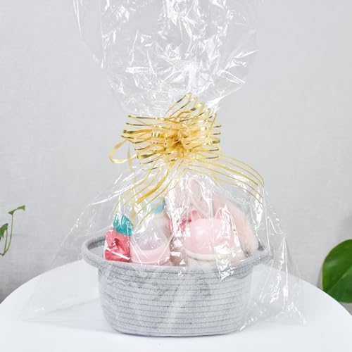 ABenkle Small Storage Basket, Mini Basket, Cute Tiny Cotton Rope Woven Baskets, Shelf Storage, Boho Decorative Toy Storage Bin Gift Baskets - Image 5