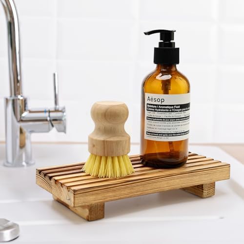 Small Wood Pedestal Stand for Bathroom Tray Kitchen Sink Counter Decor Tray - Image 3