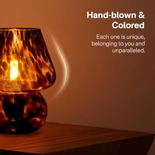 Dawnwake Mushroom Lamp Small Lamp Table Lamp for Bedroom, Desk Bedside Lamps for Living Room,Mushroom Decor Cute Mini Modern Mid Century Lamps for Night Stands,Aesthetic Home Decor (Flame Black) - Image 2