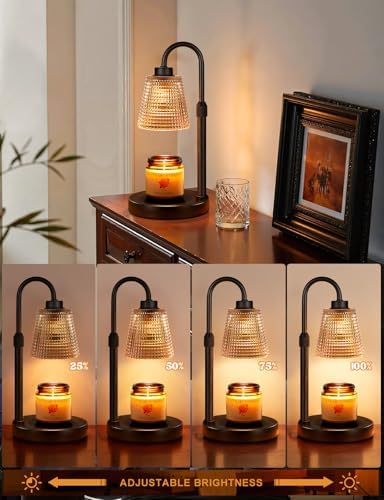 Amber Candle Warmer Lamp with Timer, Dimmable Candle Warmer for Jar Candles, Height Adjustable Wax Melts Warmer, Birthday Gifts for Women Mom, House Warming Gifts New Home Decor - Image 2