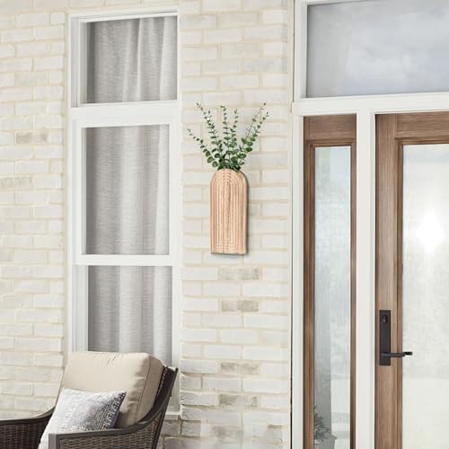 Handmade Wooden Wall Vases Set of 2 for Plants - Image 4