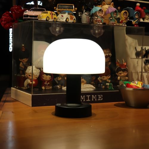Cordless Rechargeable Mushroom Table Lamp, Dimmable 3-Color Night Light - Image 2