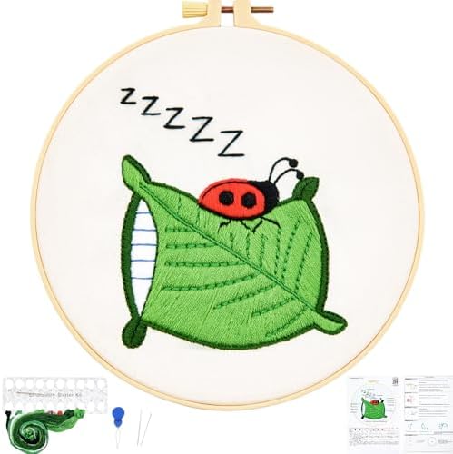 Embroidery Kits for Beginners Adults, Cute Hand Embroidery Starter Kit, Cross Stitch Kits for Beginners DIY Craft Kits for Adults Women, Entire Set of Embroidery Supplies【Full-Length Video Tutorial】 by Unknown