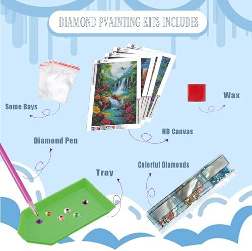 DOZEEZOP 4-Pack Diamond Art Kit for Adults, 5D Diamond Painting 12x16 Inch - Image 2