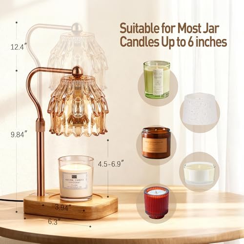 Candle Warmer Lamp with Timer - Flower Electric Wax Melter Warmer Adjustable Height for Jar Candles, Gift for Women, Mom, Christmas, Birthday,Home Decor - Image 4