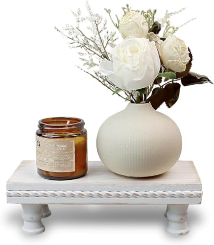 Bathroom Tray Pedestal Stand, Waterproof Wood Riser for Bathroom Counter by Unknown
