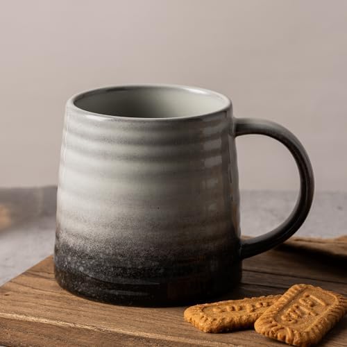 15.5oz Large Heavyweight Ceramic Mug, Reactive (Grey-Black) - Image 4