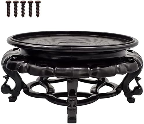 fengshuisale Oriental Furniture Fishbowl Stand Vase Base Stable Home Decoration Display Stand (9.1 x 5.1 in) - Image 3