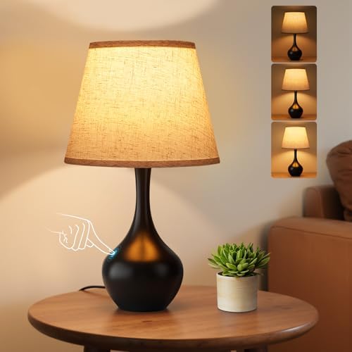 16.1" Touch Table Lamp for Nightstand, 3 Way Dimmable Small Bedroom Lamp by SeealleLighting