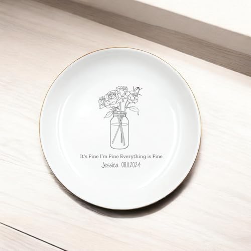 Flower Bouquet Jewelry Dish, Customized Ring Dish Holder for Christmas, Birthday Gifts, Birth Flowers in Jars Jewelry Tray for Mom, Friend, Girlfriend, Personalized Bridesmaid Gifts - Image 6