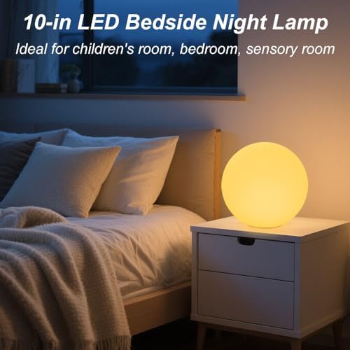 10-in LED Ball Light, Dimmable RGB Color Changing LED Globe Orb Mood Light - Image 3