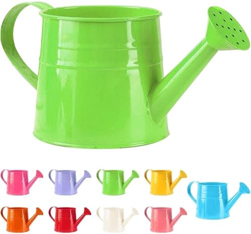 Watering Can Gardening Tool Accessories, Sprinkling Can 1L Metal Flower Garden Watering Can for Outdoor Indoor Plants Lawn Garden (Green) by Unknown