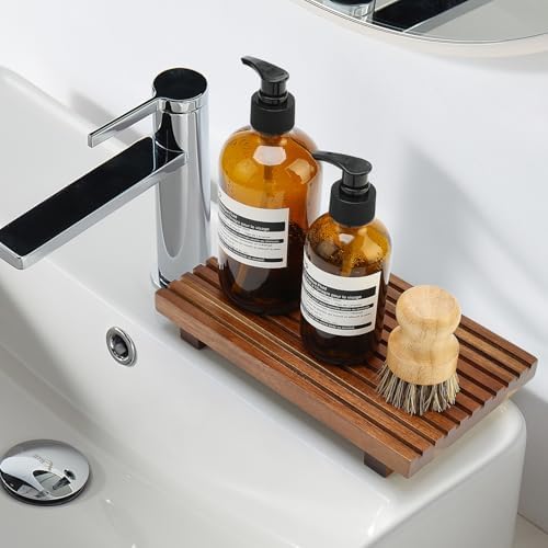 Acacia Wood Risers for Bathroom Tray Kitchen Counter Decor Sink Soap Dish - Image 2