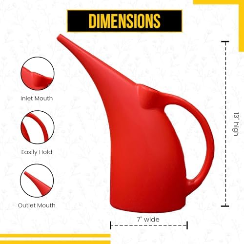 KP KOOL PRODUCTS Watering Can 1/2 Gallon - Small Watering Can for Indoor & Outdoor Plants - Red Plant Waterer - Plastic Water Can for Garden - 1 Pack - Image 2