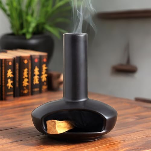 Mini Chimney Incense Burner, Ceramic Palo Santo Holder for Incense Cones by MOUGIGI