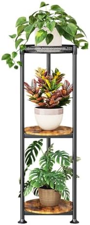 3 Tier Plant Stand Indoor Corner Tall Round Shape Plant Shelf by Atpddpey