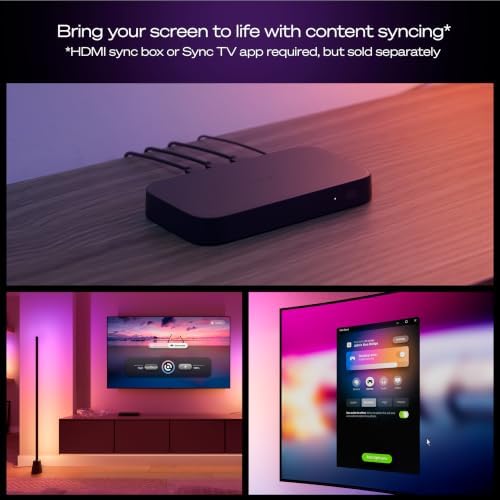 Philips Hue Play Floor Lamp, RGBWWIC LED, 53 Inch, 1-Pack, Black - Image 6