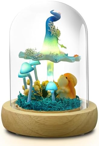 QUELIEN Mushroom Lamp,Mothers Day Mom Gifts for Mom,Light Up Mushroom in Glass Dome,Birthday Party Decorations,Ideal Birthday Gift,GirlfriendGift by QUELIEN