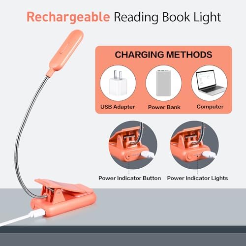 VAVOFO Rechargeable Reading Light, Clip on Book Light for Reading in Bed - Image 4