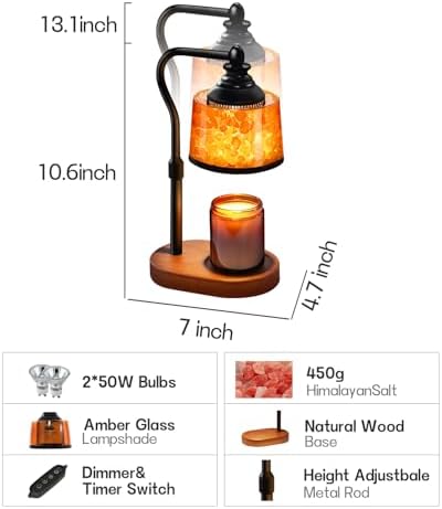 3-in-1 Candle Warmer Lamp with Himalayan Salt & Diffuser - Image 6