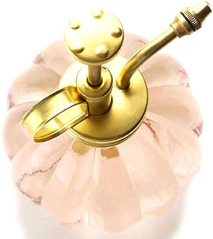 Vintage Style Glass Pumpkin Bottle Sprayer Watering Can Plant Mister with Brass Sprayer Head (Pink) - Image 3