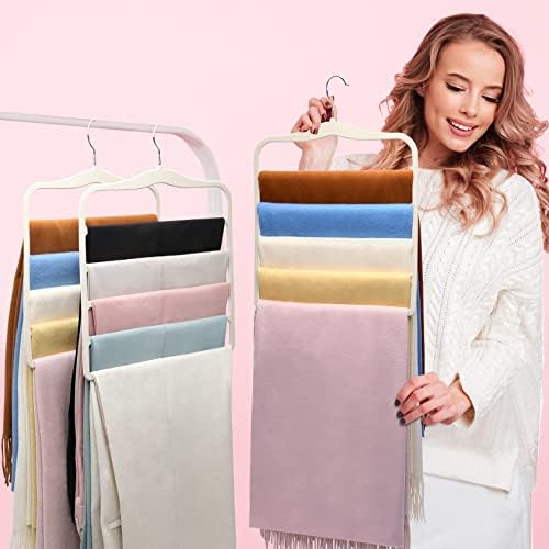 Pants Hangers Space Saving,Organization and Storage for Dorm Room Essentials for College Students Girls,Non-Slip Velvet Hangers,Multifunctional Pant Hanger Closet Organizer for Trousers Scarf-3 Pack - Image 7