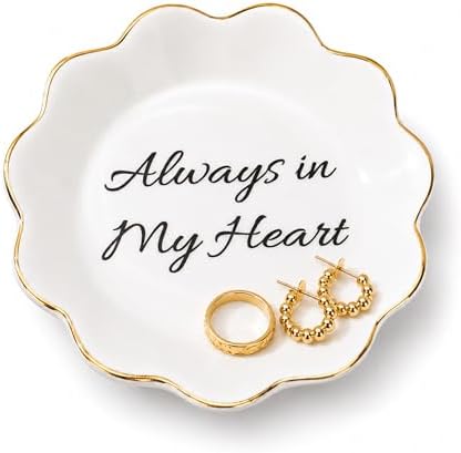 Always in My Heart Jewelry Dish, Ceramic Ring Holder, Memorial Gift for Women by WOODme