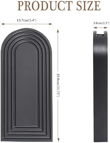 Set of 2 Wooden Wall Vases with Dried Pampas Grass & Eucalyptus, Boho Farmhouse Decor for Living Room, Entryway, Bathroom, Rustic Home Art(Black) - Image 6