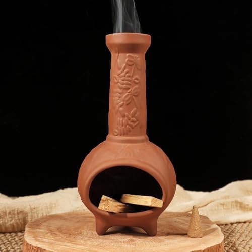 MOUGIGI Handmade Terracotta Palo Santo Holder, Mini Chiminea Incense Dish by MOUGIGI