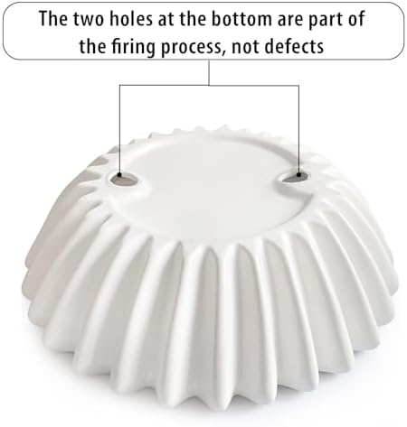Small Ceramic Bowl Ivory Decorative Bowl, Modern Home Decor Centerpiece 6 Inches Key Jewelry Ruffle Fluted Scalloped Bowl - Image 4