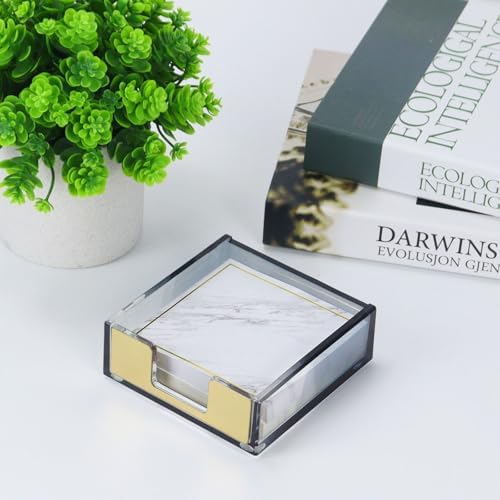 MultiBey Gradient Acrylic Sticky Note Holder Clear Post Memo Pad Dispenser - Image 2