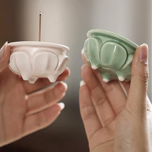 Ceramic Lotus Incense Burner for Sticks, Cones & Resins Petite Secure Ash Bowl with Minimal Spill, Decorative Holder for Desk, Altar & Meditation, Traditional & Modern Ritual Use, Blush Pink - Image 4