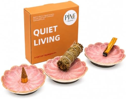 Pinehaven Pink Lotus Incense Holder for Sticks, 5.5 Inch Hand-Sculpted Ceramic Ash Catcher with 9-Hole Brass Insert – Cute Flower Incense Burner for Meditation, Yoga & Japanese Zen Home Décor - Image 6
