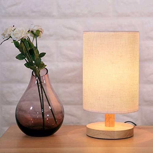 Desk Lamp Wooden Table Lamp 40W Ambient Night Light Minimalist Lamps for Nightstand Modern Aesthetic Bedside Lamps Night Stand Lamp Mood Lighting Home Bedroom Decor Cute Stuff (Beige) - Image 4