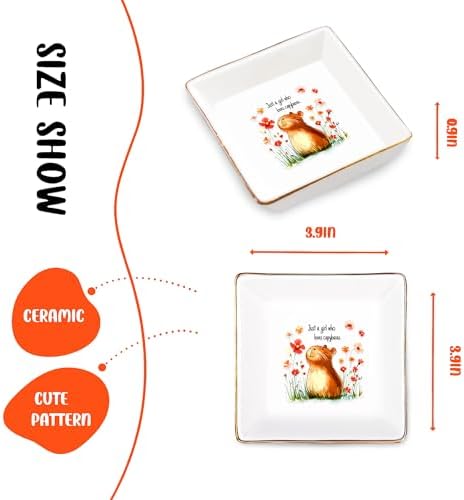 Capybara Jewelry Ring Holder Dish Tray, Gifts For Women Teens Girls, Capybara Lovers Themed Stuff Things Decor Merch,Home Room Ring Earrings Necklace Organizer Holder! - Image 2