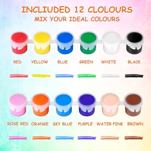 5 Pack Mini Acrylic Paint Set,12 Colors Acrylic Paints Strips for Adults Craft Paint,70 PCS Painting Kit Container Strips Storage, Perfect for Home Birthday Party Favors…… - Image 4
