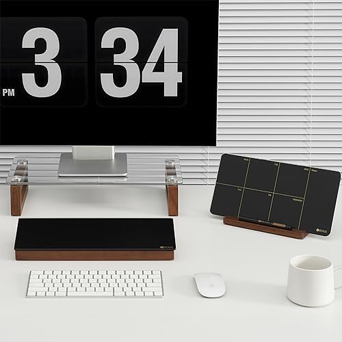 Desktop Black Glass Dry Erase Board with Wood Organizers for Small Office Supplies, Desk Whiteboard with Drawer for Home Office Cubicle, Accessories Included, Yeoux - Image 6