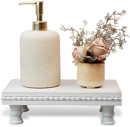 Bathroom Tray Pedestal Stand, Waterproof Wood Riser for Bathroom Counter by Unknown