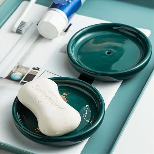 Holder Round Self Draining Small Ceramic Tray Cute Jewelry Soap Dish - Image 7