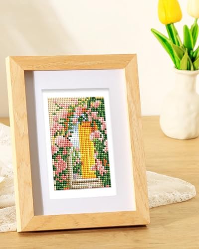 PeakLuv 12 Pcs Small Diamond Art Kits, Floral Gateway Mini Diamond Painting Kits for Adults, 5D DIY Square Drill Diamond Dots, Quickly Finishable Flowers Gem Art for Home Wall Desktop Decor, 6X7in - Image 2